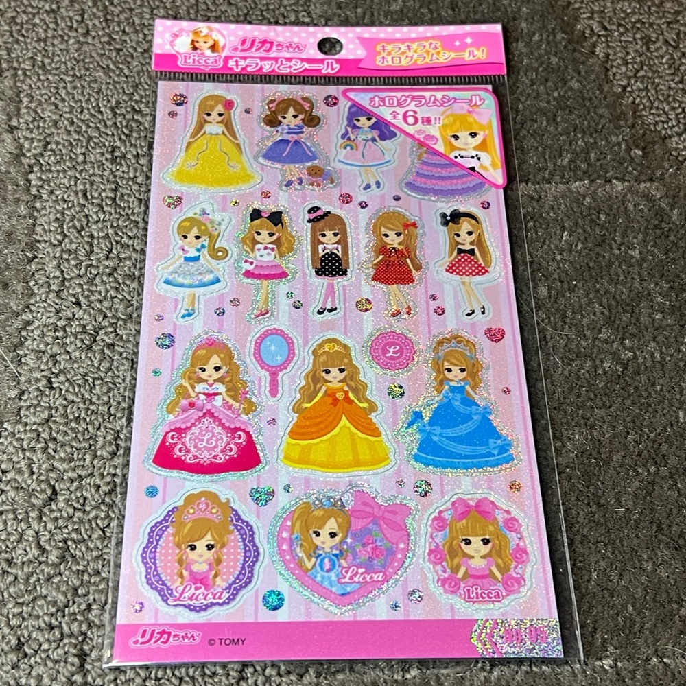Licca-chan / Rika-chan / Licca Kayama Dress-Up Doll Sticker Sheet Kawaii Takara